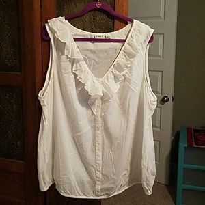 Pretty white ruffled blouse